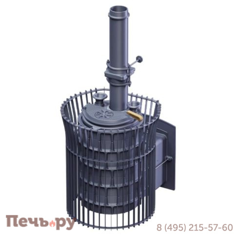 Чугунная банная печь GFS Авангард ЗК 25 (П2) Ураган в сетке Тюльпан фото 10