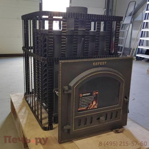 Чугунная банная печь GFS  в сетке 35М (ПБ-02 МС) фото 7