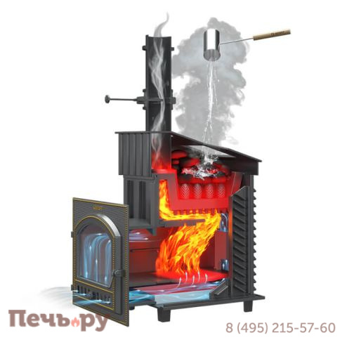 Чугунная банная печь GFS ЗК 18 (П) под обкладку фото 3