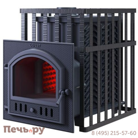 Чугунная банная печь GFS ЗК 30 (П2) в сетке фото