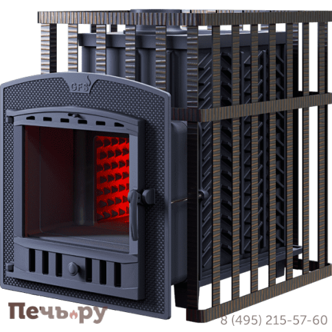 Чугунная банная печь GFS ЗК 30 (П2) в сетке фото