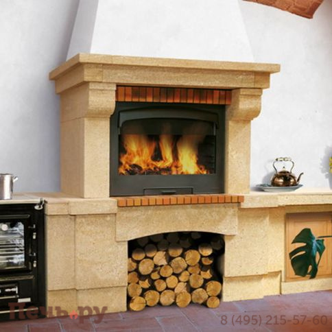 Чугунная топка Hergom Asador H04/100 открытая фото 2