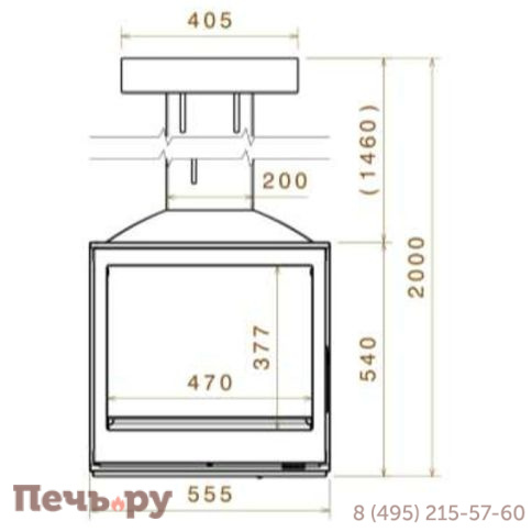 Чугунный камин Liseo Castiron LCI 5 GF BG Sky, черное стекло фото 2
