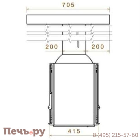 Чугунный камин Liseo Castiron LCI 5 GF BG Sky, черное стекло фото 3