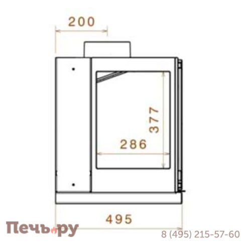 Чугунный камин Liseo Castiron LCI 7 GLR Wall, два боковых стекла фото 3