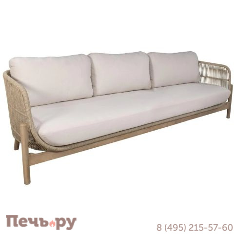 Диван деревянный плетеный трехместный Tagliamento Talara фото