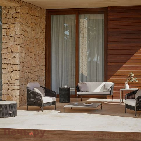 Диван двухместный плетеный с подушками Point Weave ширина 132 см фото 4