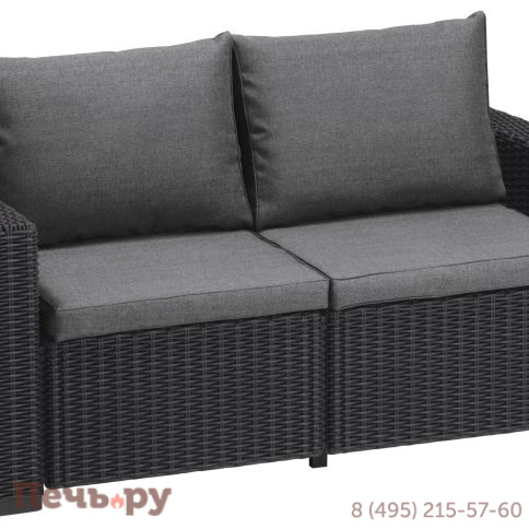 Диван Калифорния 2-х местный (California 2 Sofa), графит фото