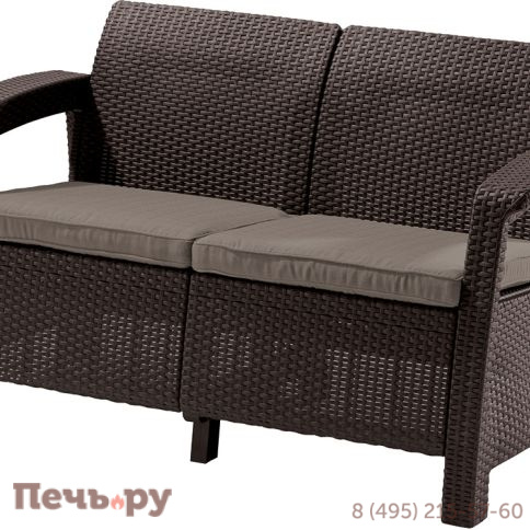Диван пластиковый Gardeck Корфу (Corfu love seat) коричневый фото