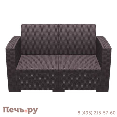 Диван пластиковый плетеный двухместный с подушками Siesta Contract Monaco Lounge фото 6