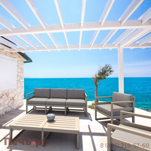 Диван пластиковый трехместный с подушками Siesta Contract Mykonos XL фото 13