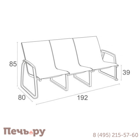 Диван пластиковый трехместный Siesta Contract Pacific Lounge фото 7