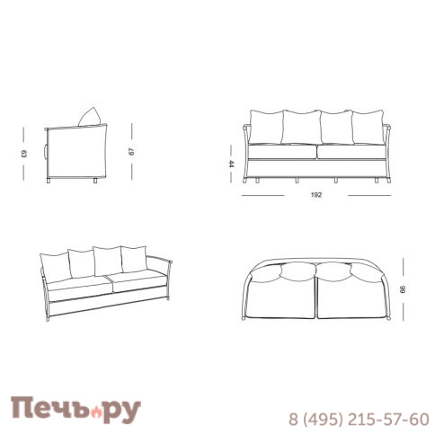 Диван плетеный трехместный DFN Wezen фото 5