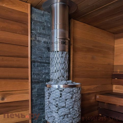 Дровяная печь для сауны IKI Kivi SL со стеклянной дверцей (открытие дверцы справа/слева) фото 3