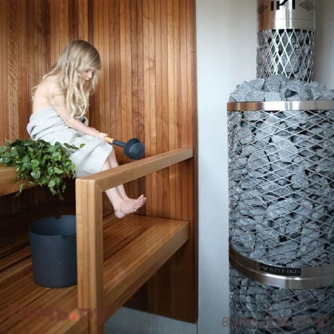 Дровяная печь для сауны IKI Kivi SL со стеклянной дверцей (открытие дверцы справа/слева) фото 5