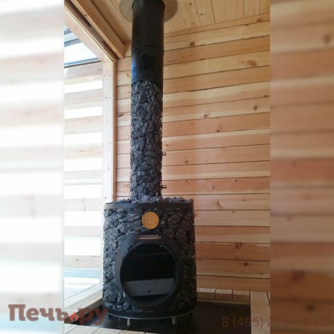 Дровяная печь для сауны IKI Maxi Plus со стеклянной дверцей фото 2