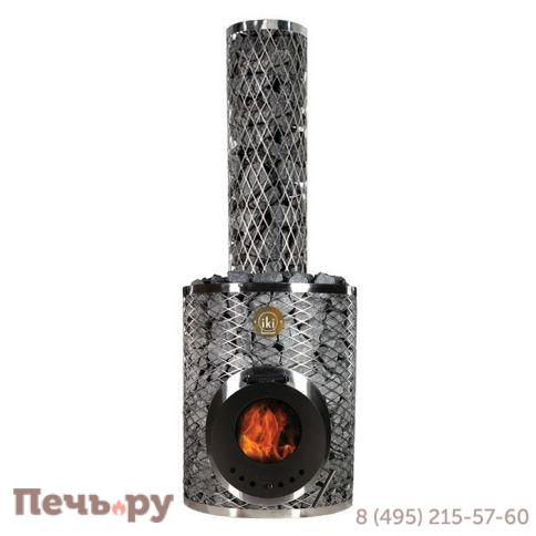 Дровяная печь для сауны IKI Maxi Plus со стеклянной дверцей фото