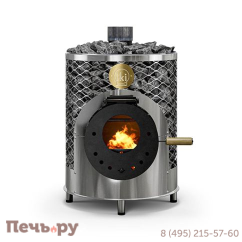 Дровяная печь для сауны IKI Mini 2025 со стеклянной дверцей фото 2