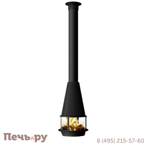 Дровяной камин Traforart Central Arlet черный, низкое стекло фото