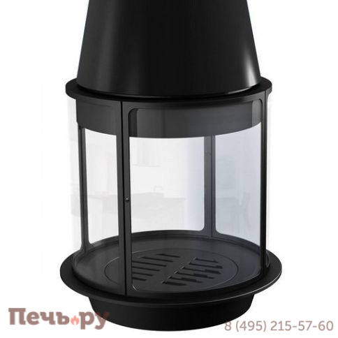 Дровяной камин Traforart Central Arlet черный, высокое стекло фото 3