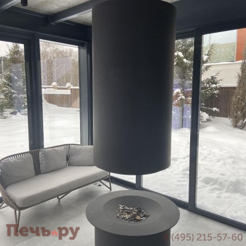 Дровяной камин Traforart Diamante (Диамант) без стекла черный фото 2