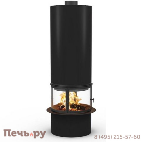 Дровяной камин Traforart Diamante (Диамант) со стеклом, черный фото