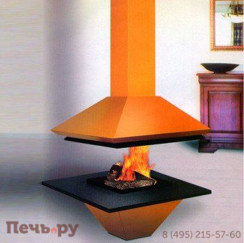 Дровяной камин Traforart Gaia (Гайя), без стекла, черный фото 2