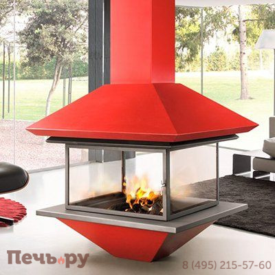 Дровяной камин Traforart Gaia (Гайя), без стекла, черный фото 3