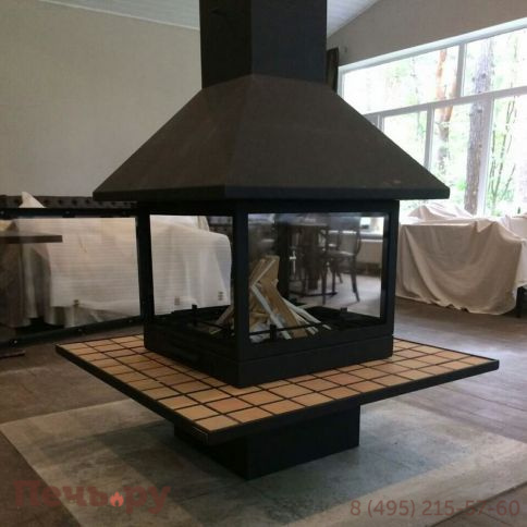 Дровяной камин Traforart Vulcano Central (Вулкано) керамика со стеклом фото 3