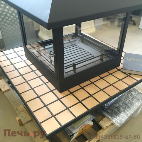 Дровяной камин Traforart Vulcano Central (Вулкано) керамика со стеклом фото 9