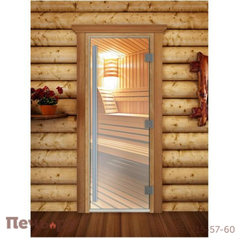 Дверь DoorWood Престиж Прозрачная 1800x700 фото