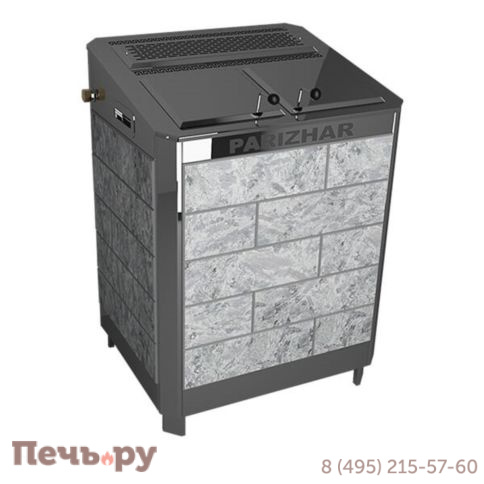 Электрическая паротермальная печь для бани Инжкомцентр ВВД ПАРиЖАР 12 кВт (380 В) облицовка из природного камня фото 2
