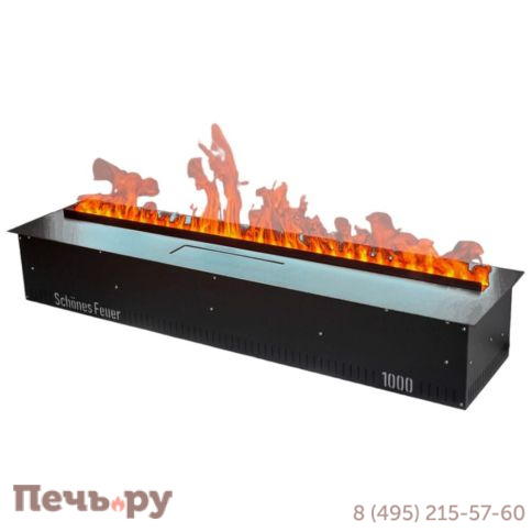 Электрический паровой камин Schones Feuer 3D FireLine 1000 со стальной крышкой фото
