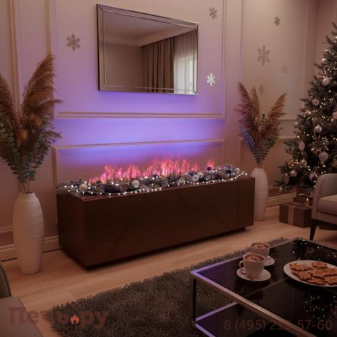 Электрический паровой камин Schones Feuer 3D FireLine 600 Pro со стальной крышкой фото