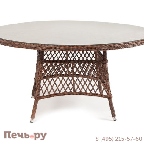 Эспрессо 4SiS плетеный круглый стол, диаметр 150 см, цвет коричневый фото 2