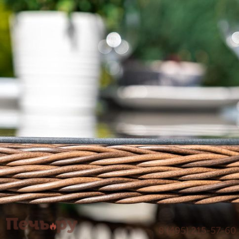 Эспрессо 4SiS плетеный круглый стол, диаметр 150 см, цвет коричневый фото 5