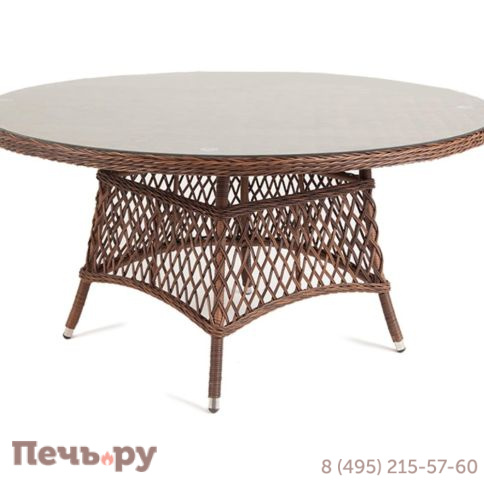 Эспрессо 4SiS плетеный круглый стол, диаметр 150 см, цвет коричневый фото 8