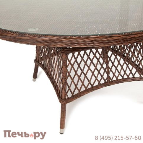 Эспрессо 4SiS плетеный круглый стол, диаметр 150 см, цвет коричневый фото 9