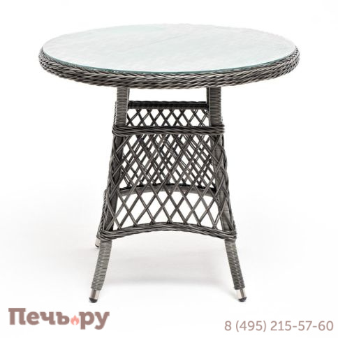 Эспрессо 4SiS плетеный круглый стол, диаметр 80 см, цвет графит фото 2