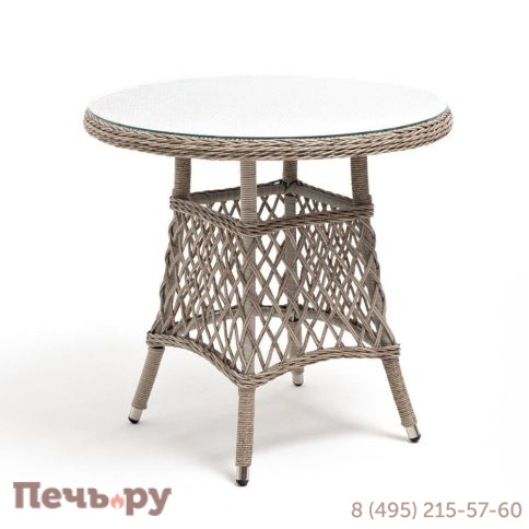 Эспрессо 4SiS плетеный круглый стол, цвет бежевый фото 3