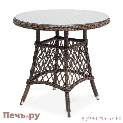 Эспрессо 4SiS плетеный круглый стол, цвет коричневый фото