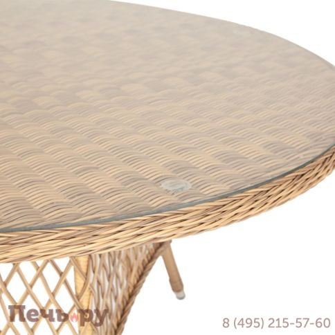 Эспрессо 4SiS плетеный круглый стол, цвет соломенный фото 11