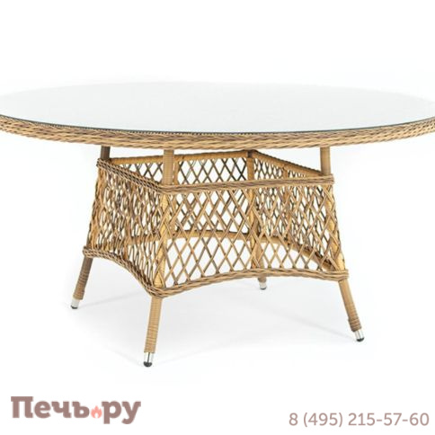 Эспрессо 4SiS плетеный круглый стол, цвет соломенный фото 9