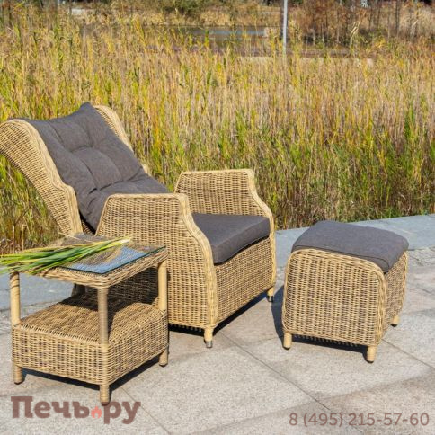 Форио 4SiS столик кофейный из искусственного ротанга, цвет соломенный фото 2