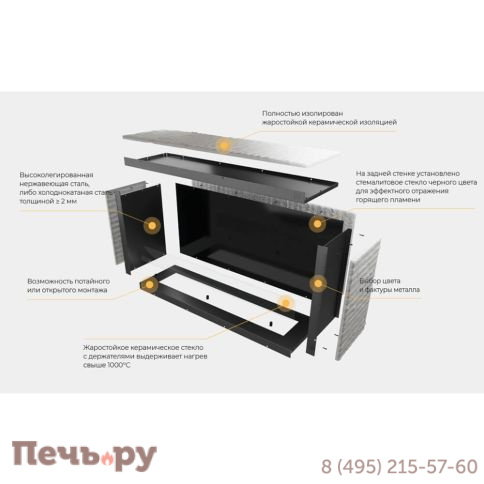 Фронтальный  короб для биокамина Airtone Frame 1200 фото 4