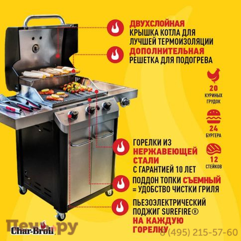 Газовый гриль Char-Broil Professional Signature Series 3S фото 4