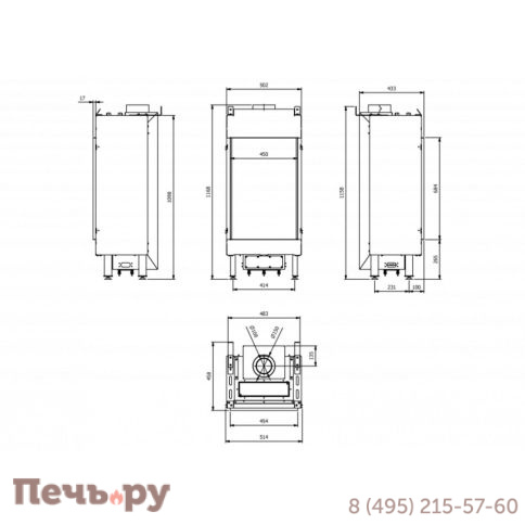 Газовый камин Kratki Pro LEO/45/68/G20, магистраль фото 3