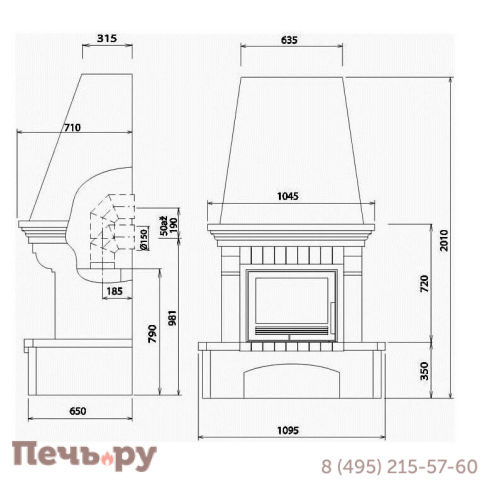Готовый камин ABX Preston Klasik фото 3