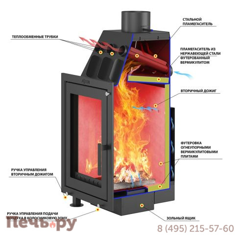 Готовый камин Aston Вертикаль Bran H-1346 Пироксенит Элит фото 4