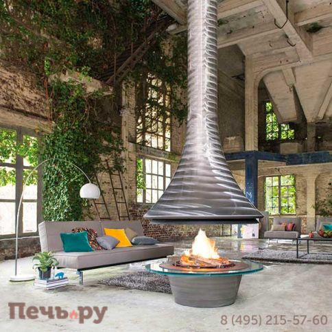 Готовый камин Bordelet Eva 992 Brute центральный без стекла фото